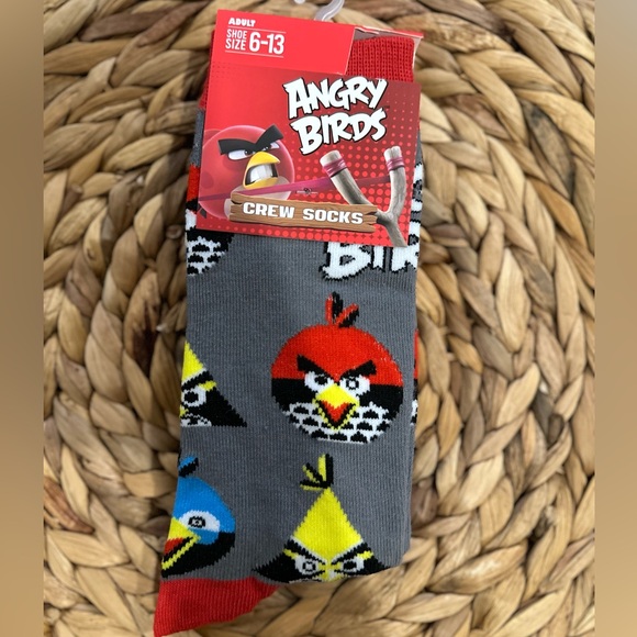 ✨NWT✨ANGRY BIRDS 🐤🐦🐦‍🔥CREW SOCKS 🧦🧦 ADULT Shoe Size 6-13 - Picture 3 of 7